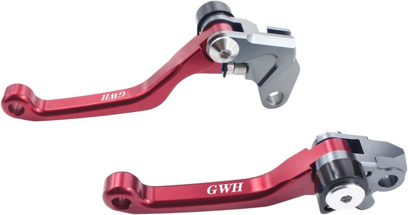 Adsspro Motorcycle Billet Foldable Brake Clutch Lever Handle CNC Aluminum Pivot for RM85 05-17 RM125 RM250 04-08 YZ80 YZ85 YZ 85 80 2001-2014 TTR230 TTR 230 2005-2022 Dirt Pit Bike Motorbike （Red - Image 1